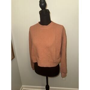 BOSSI Women’s Cream Long Sleeved Cropped Sweater Gauzy Lagenlook XS Cozy